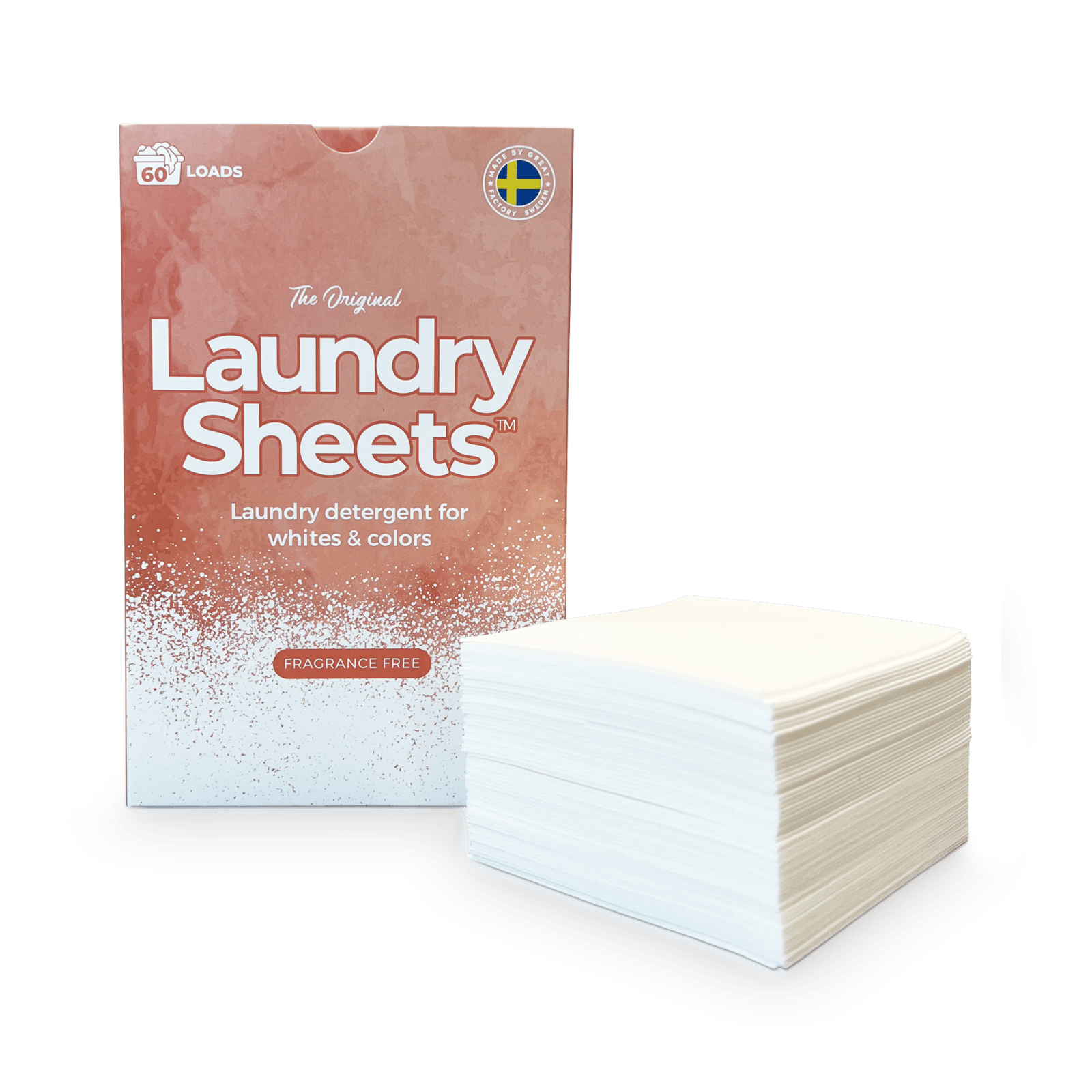 LAUNDRY SHEETS Tvättmedel Fragrance Free 60 st