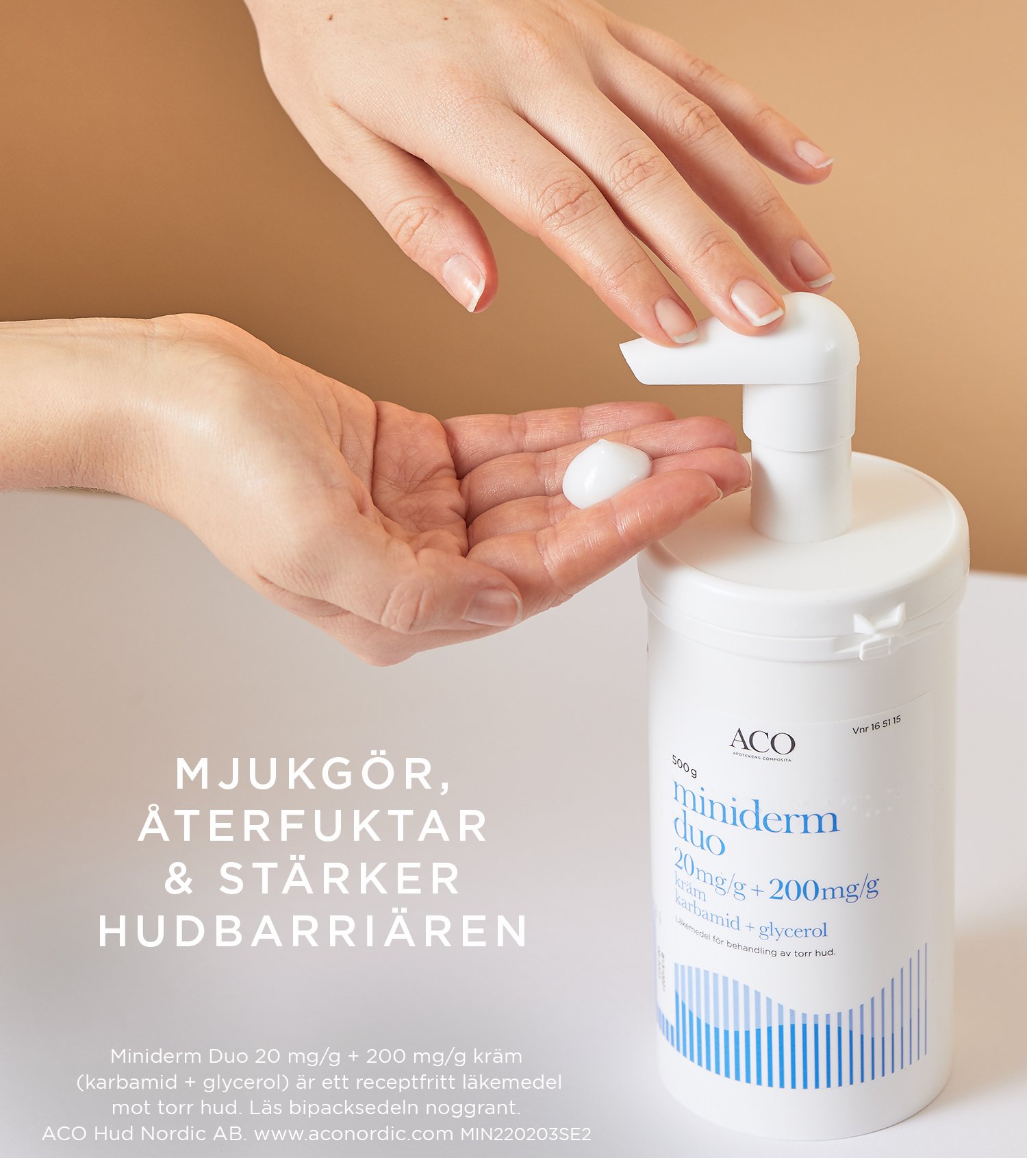 Miniderm Duo Kräm 2% Karbamid 20% Glycerol 500g