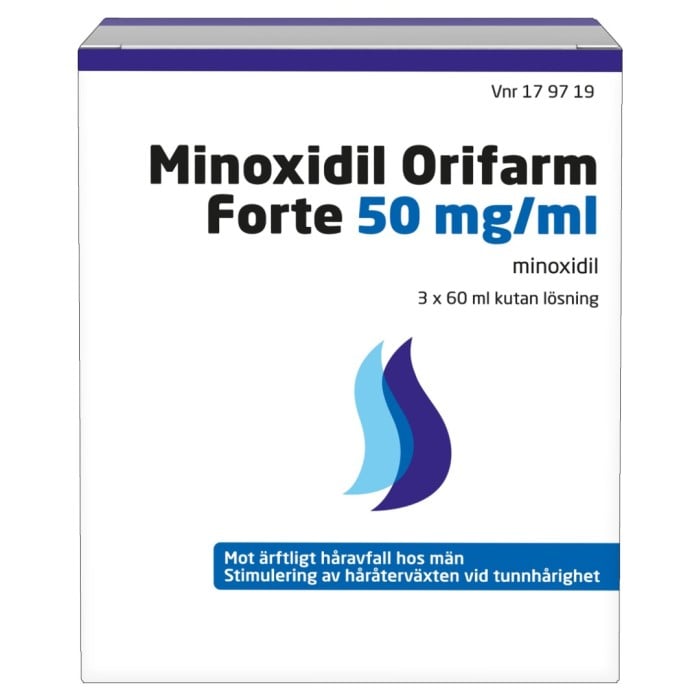 Orifarm Minoxidil Orifarm Forte 50mg/ml Kutan lösning 3 x 60 ml