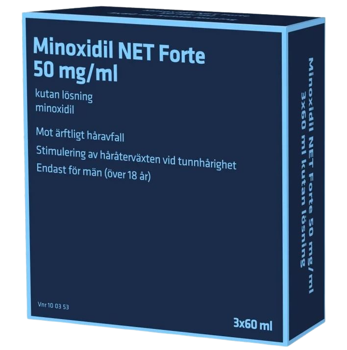 Minoxidil NET Forte 50 mg/ml Kutan Lösning 3 x 60 ml