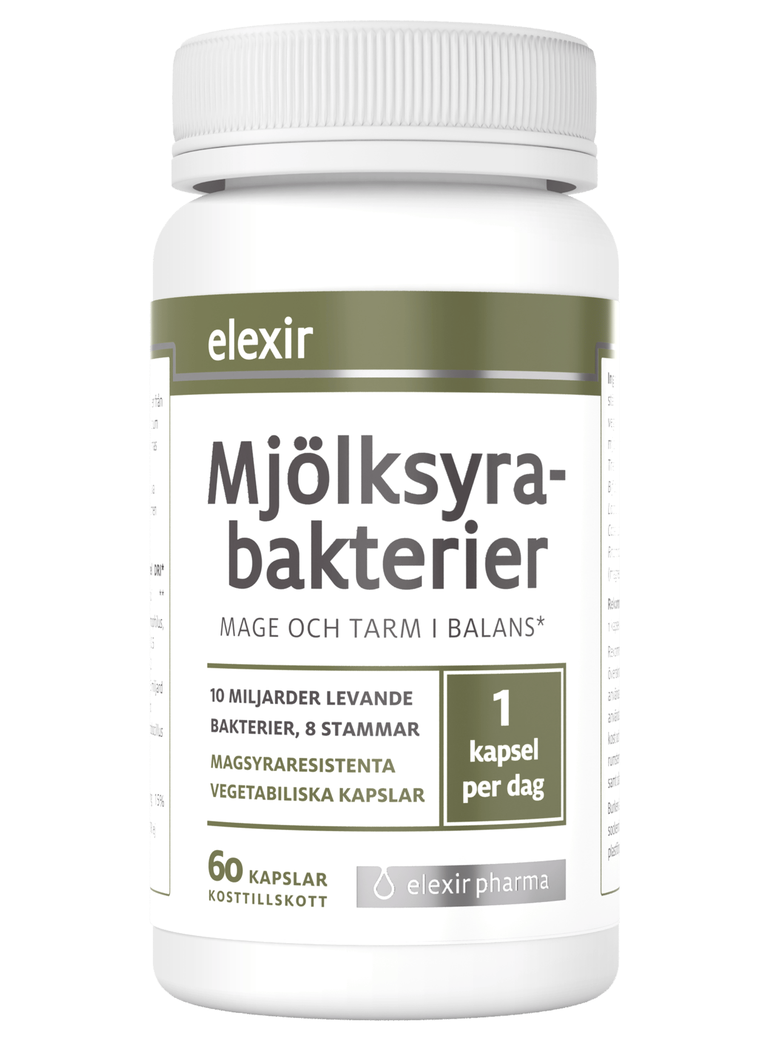 Elexir Mjölksyrebakterier Kosttillskott 60 st kapslar
