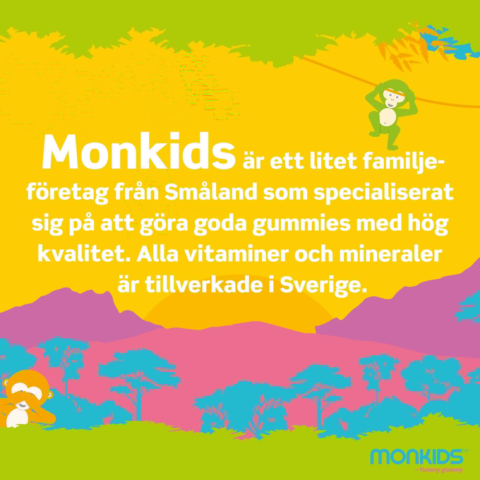 Monkids Multivitamin Jordgubb Barn 60 tuggtabletter