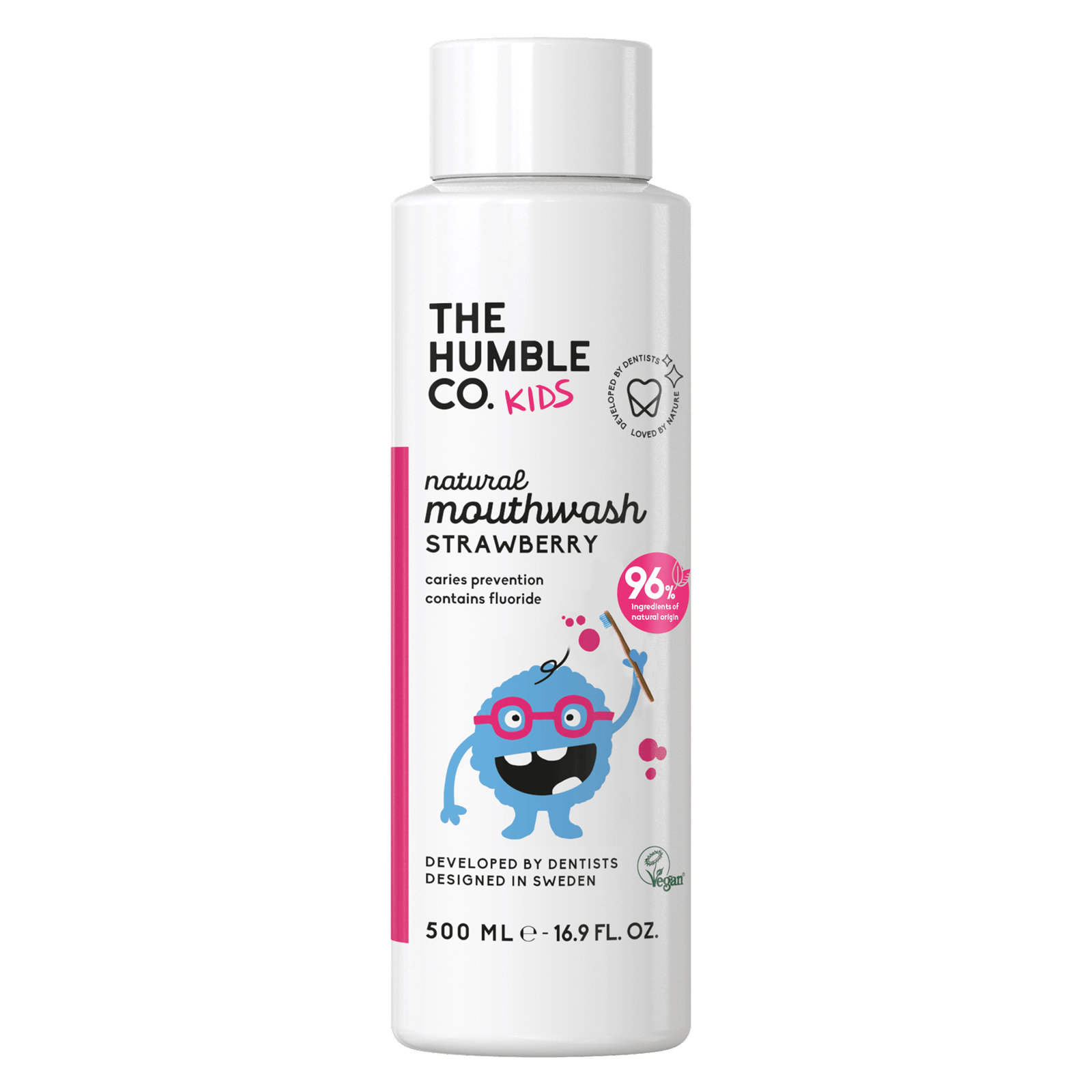 The Humble Co. Kids Natural Munskölj Strawberry 500 ml