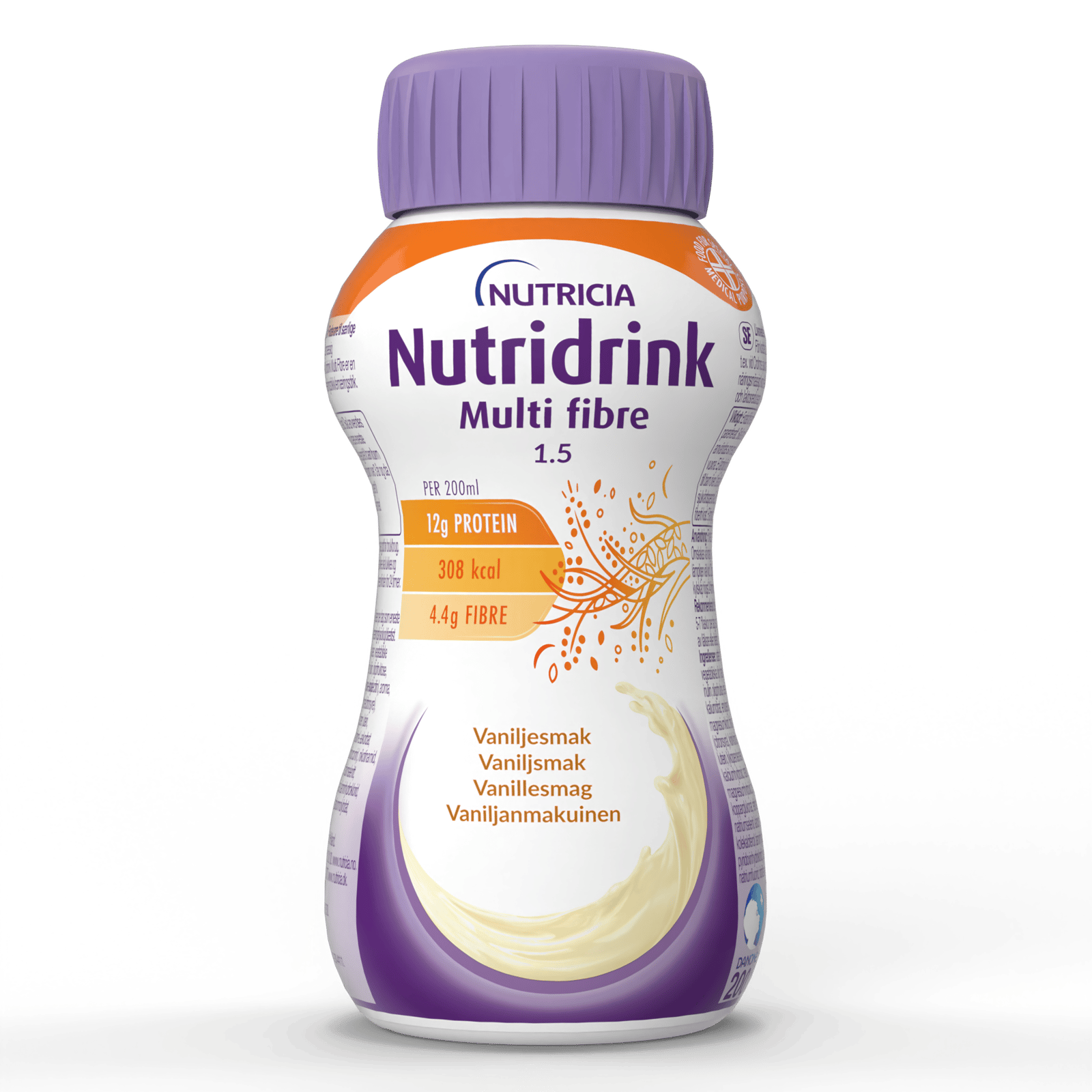 Nutridrink Multi Fibre Vaniljsmak 4 x 200 ml