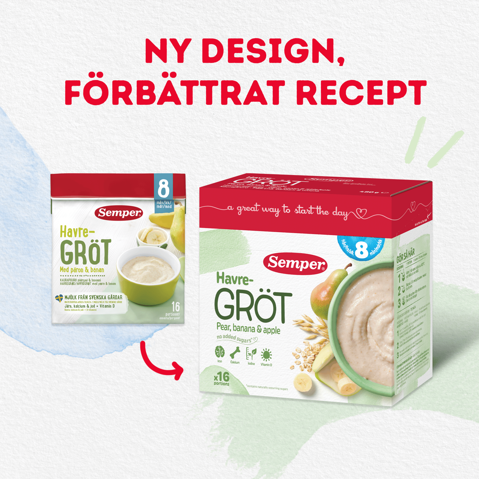 Semper Havregröt Mild & Naturell, 4 mån 480 g