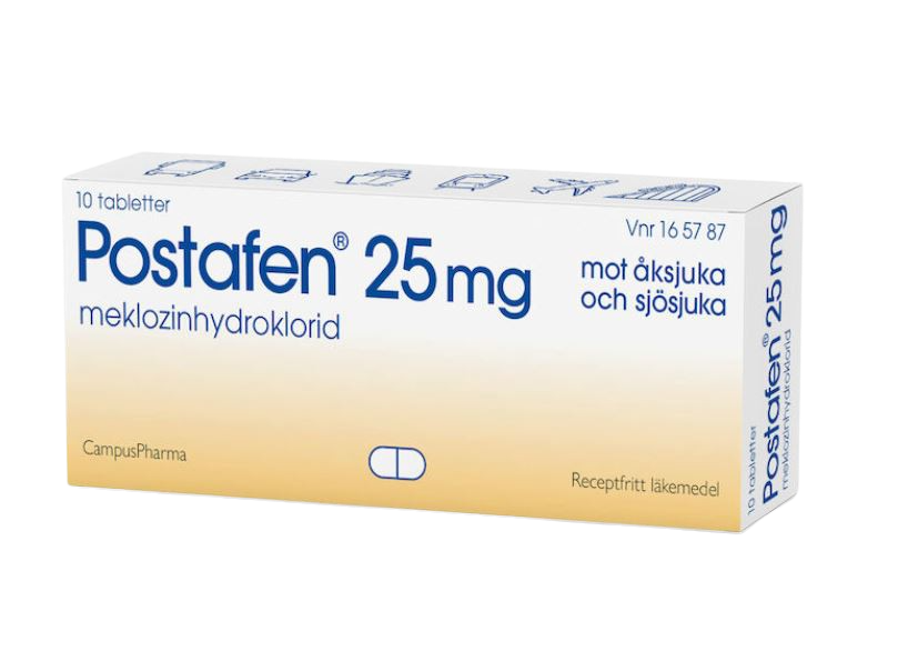 Postafen Mot Åksjuka & Sjösjuka 25 mg 10 tabletter