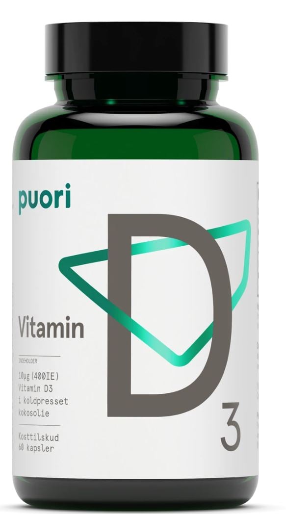 Puori D3 Vitamin-D 10µg 60 kapslar
