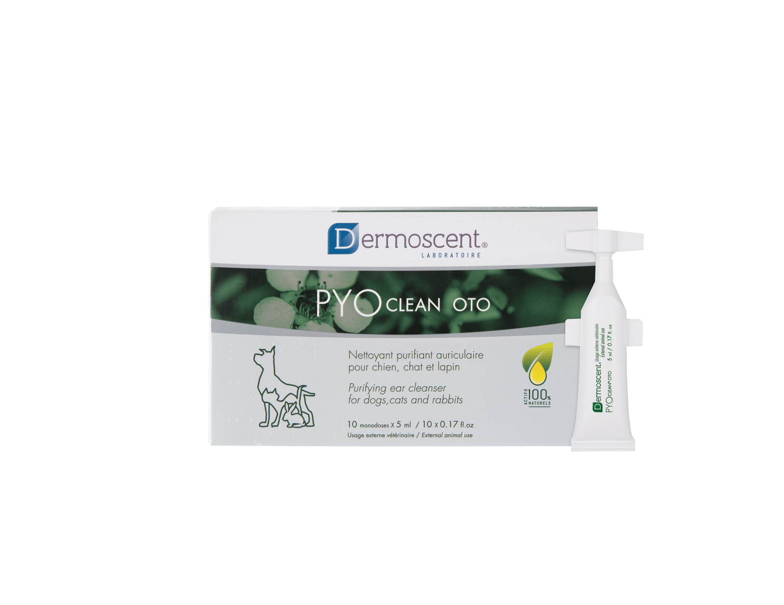 Dermoscent PYOclean® Oto Öronrengöring för hundar, katter & kaniner 10 x 5 ml