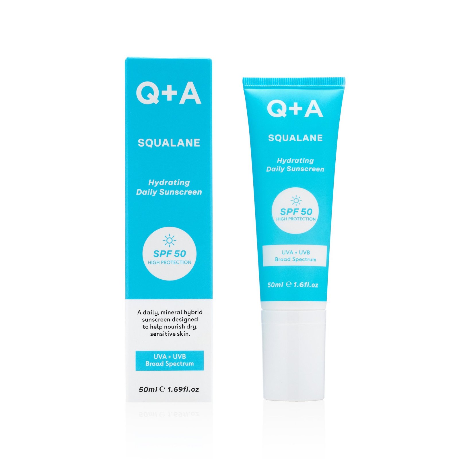 Q+A Squalane SPF50 Hydrating Face Sunscreen 50 ml