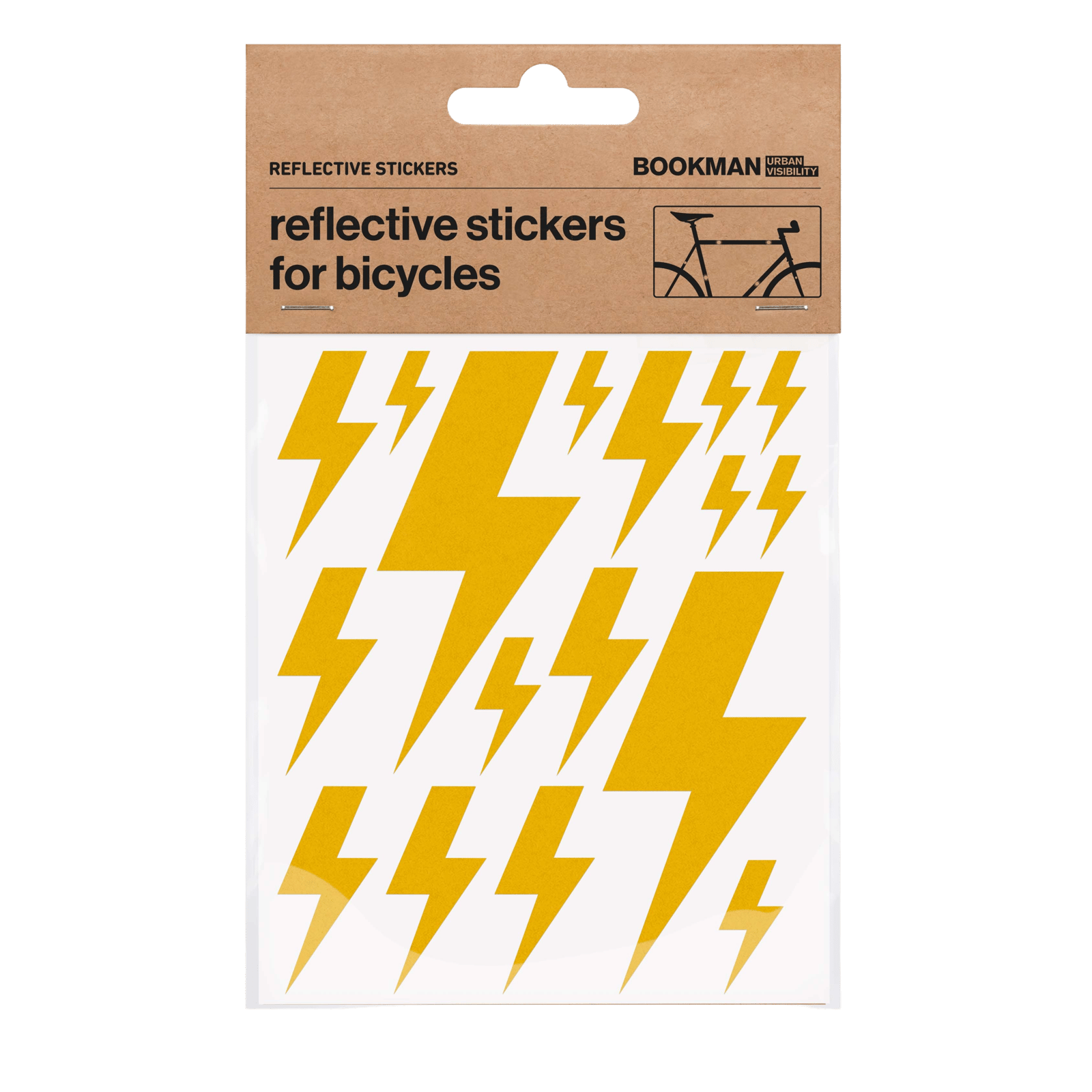 Bookman Urban Visibility Reflective Bicycle Stickers Flash Yellow 1 st