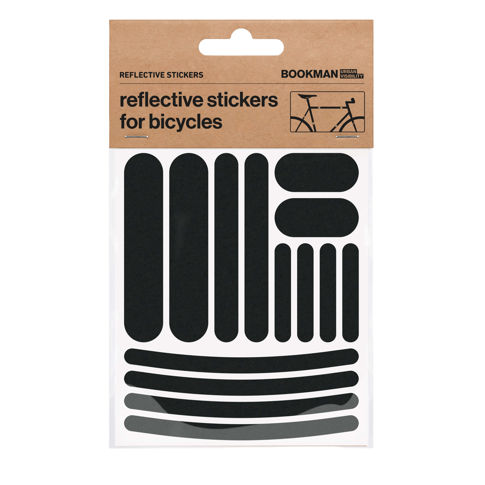 Bookman Urban Visibility Reflective Bicycle Stickers Strips Black 1 st