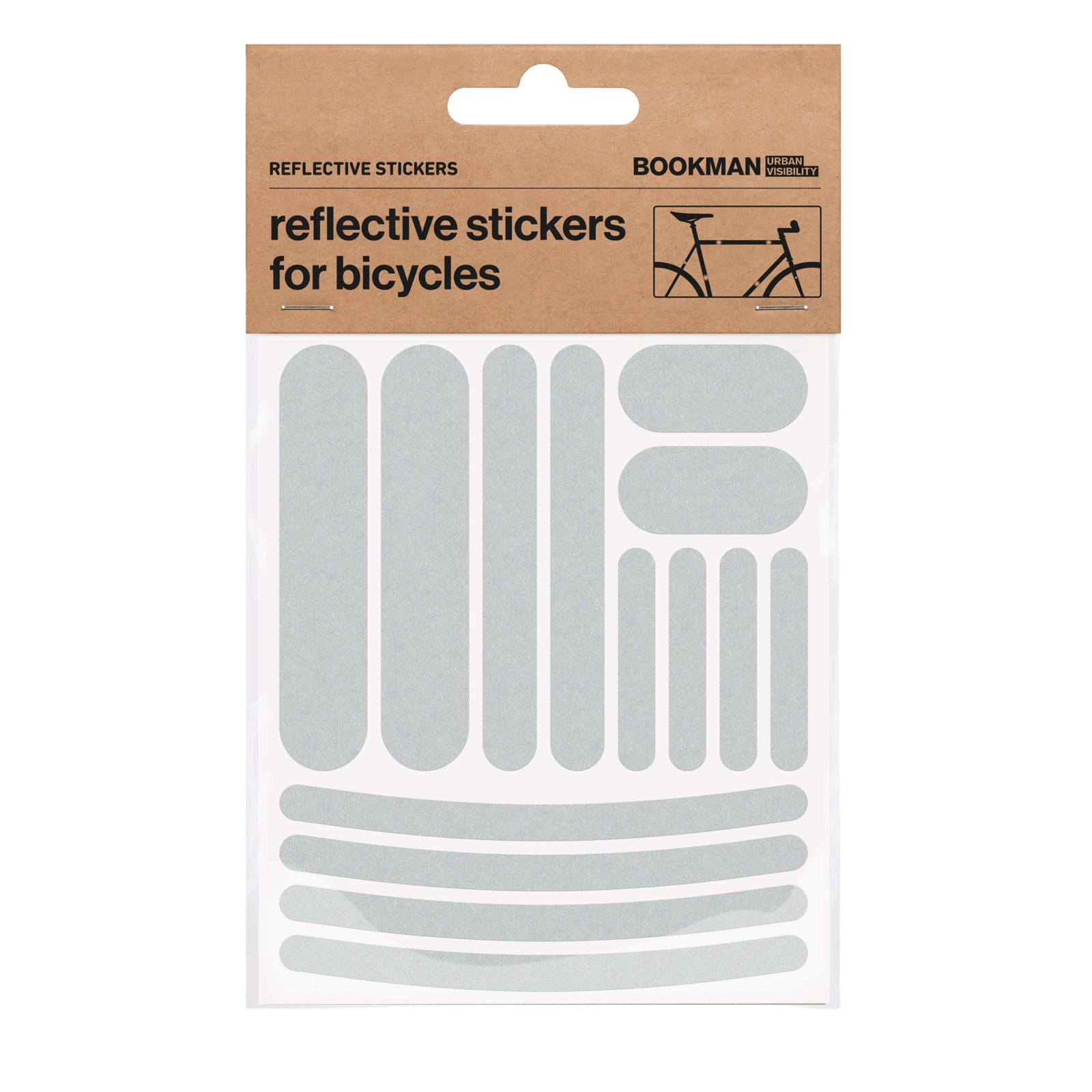 Bookman Urban Visibility Reflective Bicycle Stickers Strips White 1 st