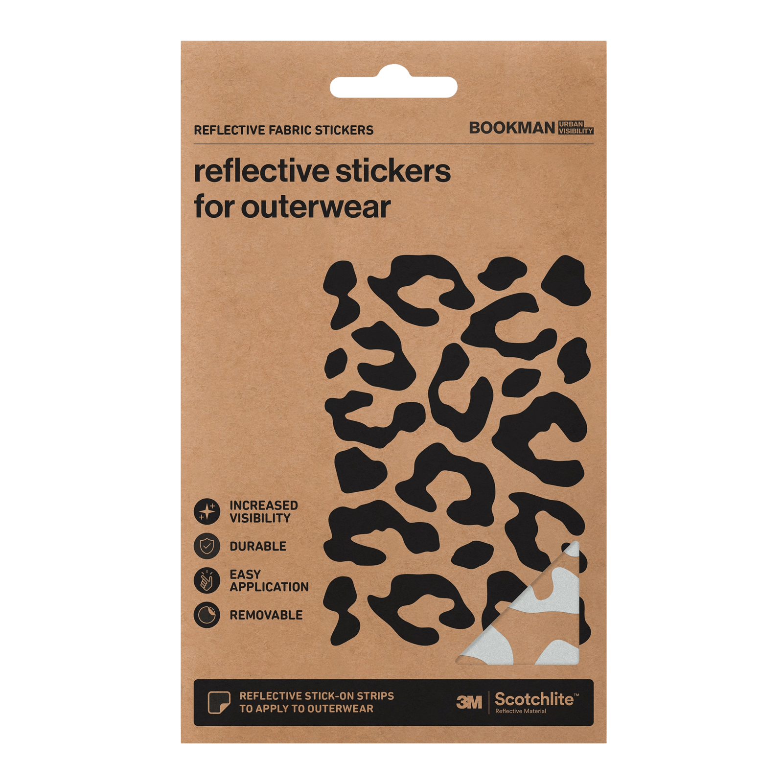 Bookman Urban Visibility Reflective Fabric Stickers Leopard Silver 1 st