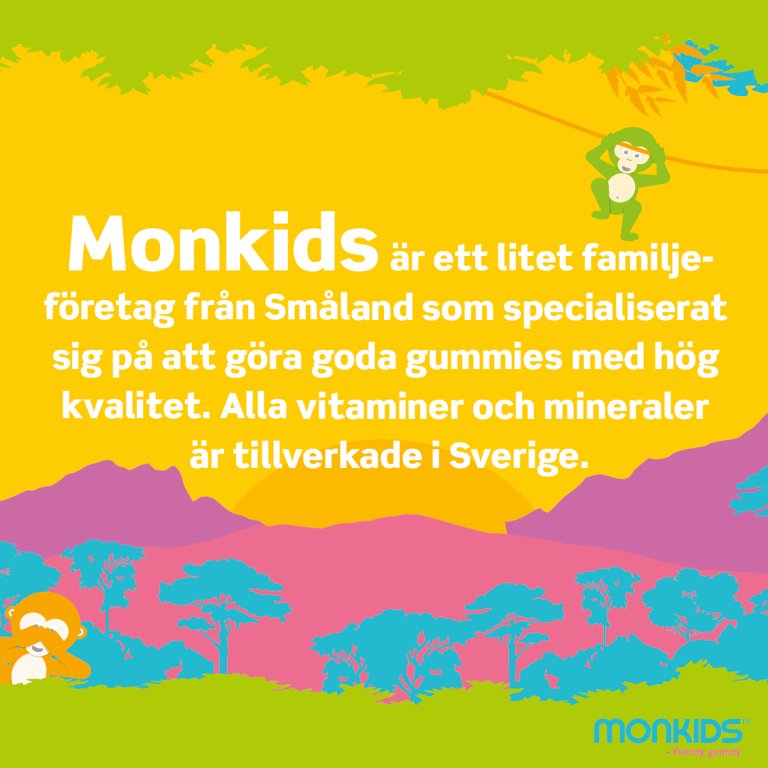 Monkids C-vitamin + Zink Tonår Fruktsmak 60 tuggtabletter
