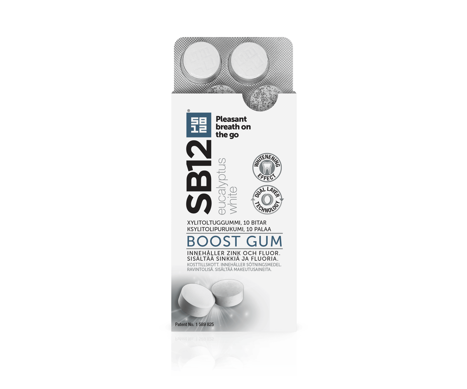 SB12 Boost Eucalyptus White Tuggummin 10 st