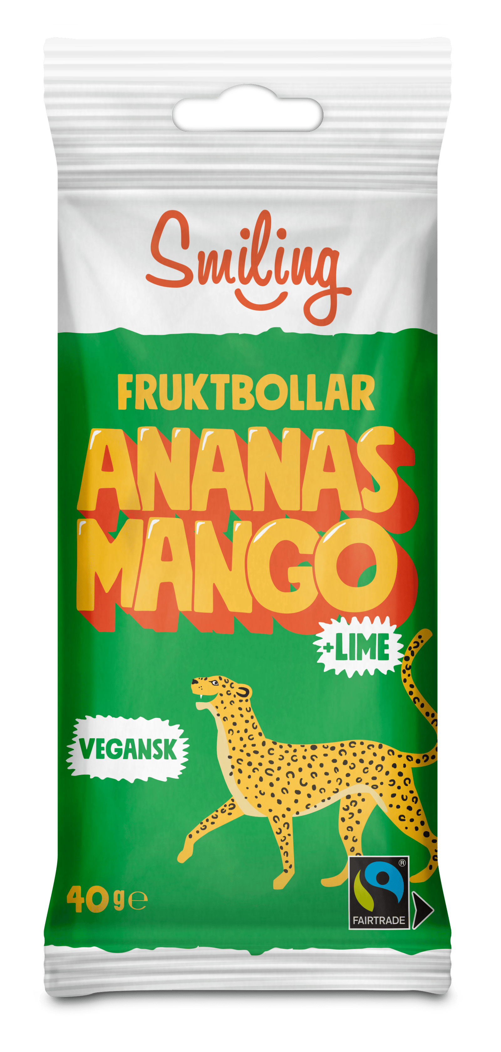 Smiling Fruktbollar Ananas Mango & Lime 40 g