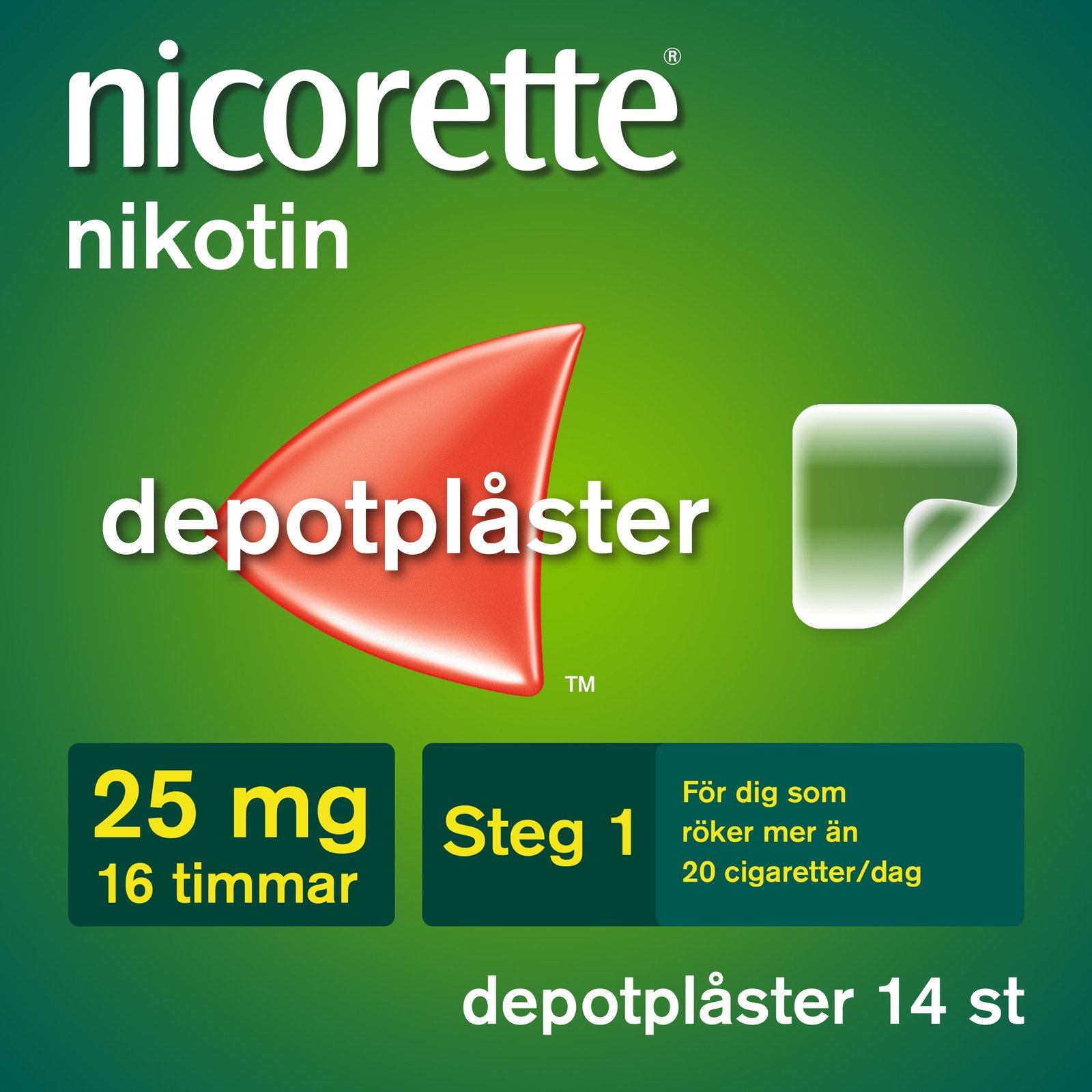 Nicorette Novum Depotplåster 25 mg 14 st
