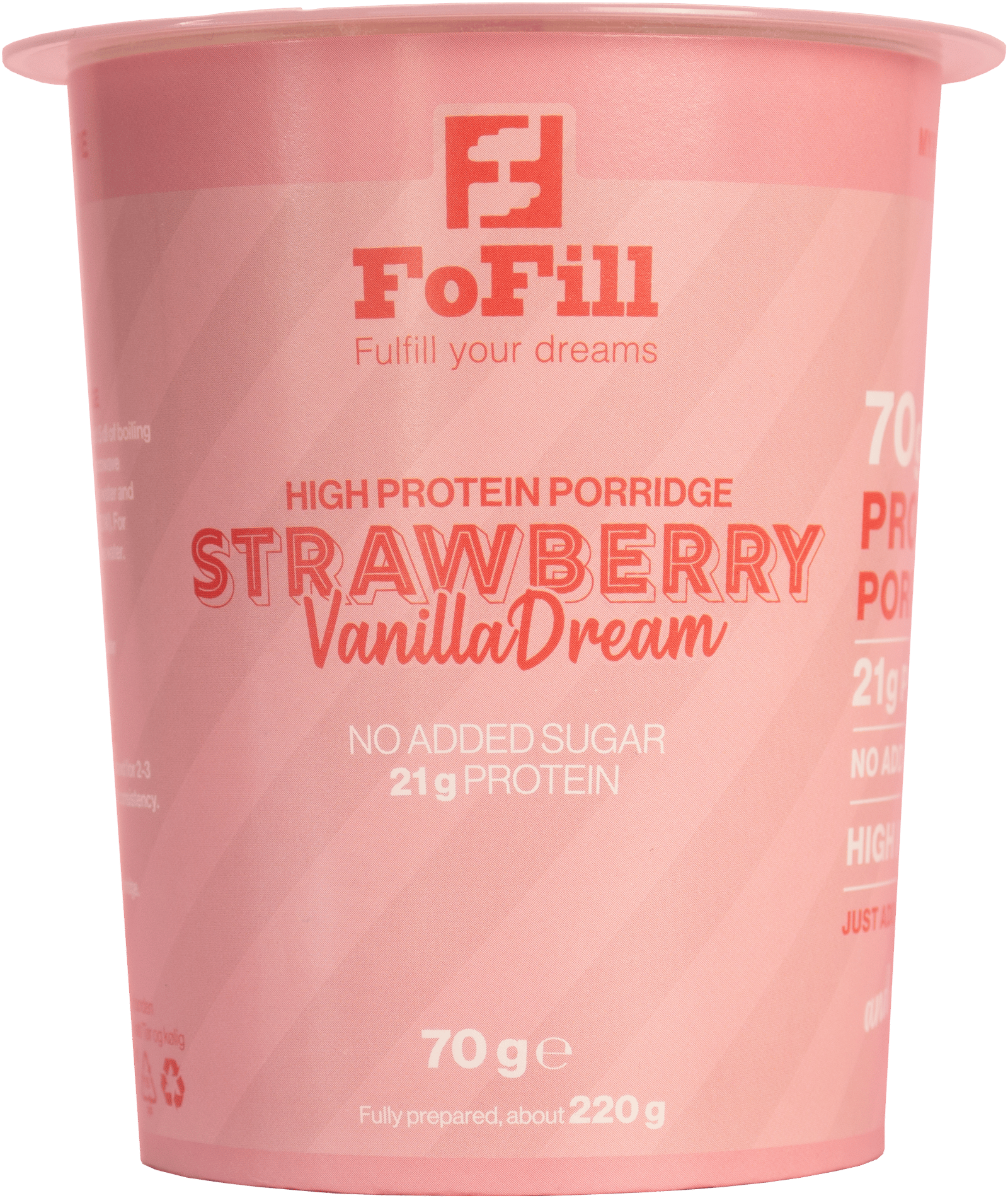 FoFill Strawberry VanillaDream Proteingröt 70g