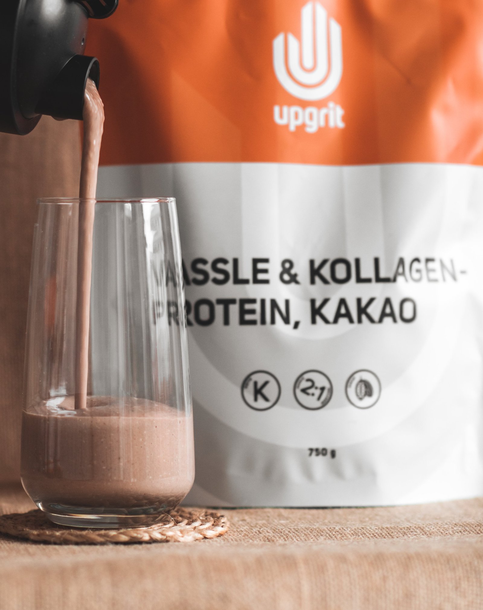 Upgrit Vassle & Kollagenprotein Kakao 750 g