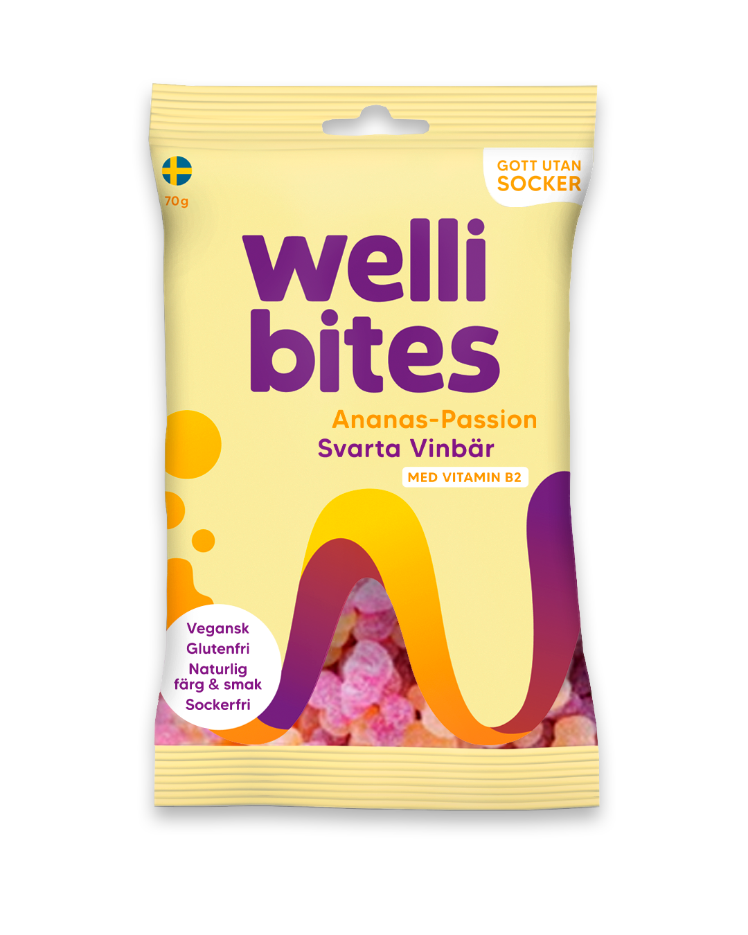 Wellibites Ananas-Passion & Svarta Vinbär 70g