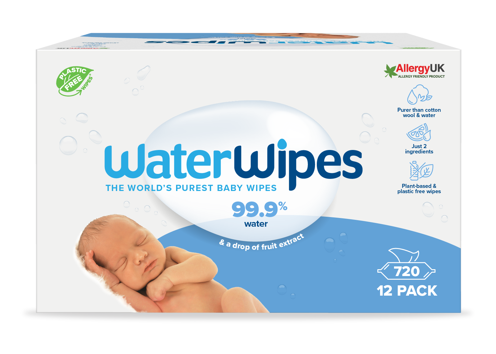 WaterWipes Våtservett Plastfri Big Pack 12  x 60 st