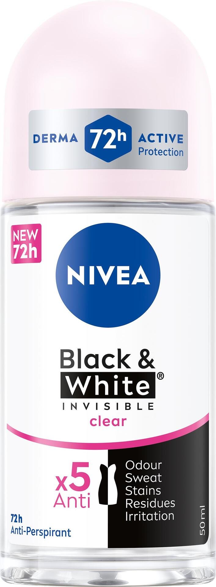 NIVEA Antiperspirant Deo Roll on Black & White Original 50 ml