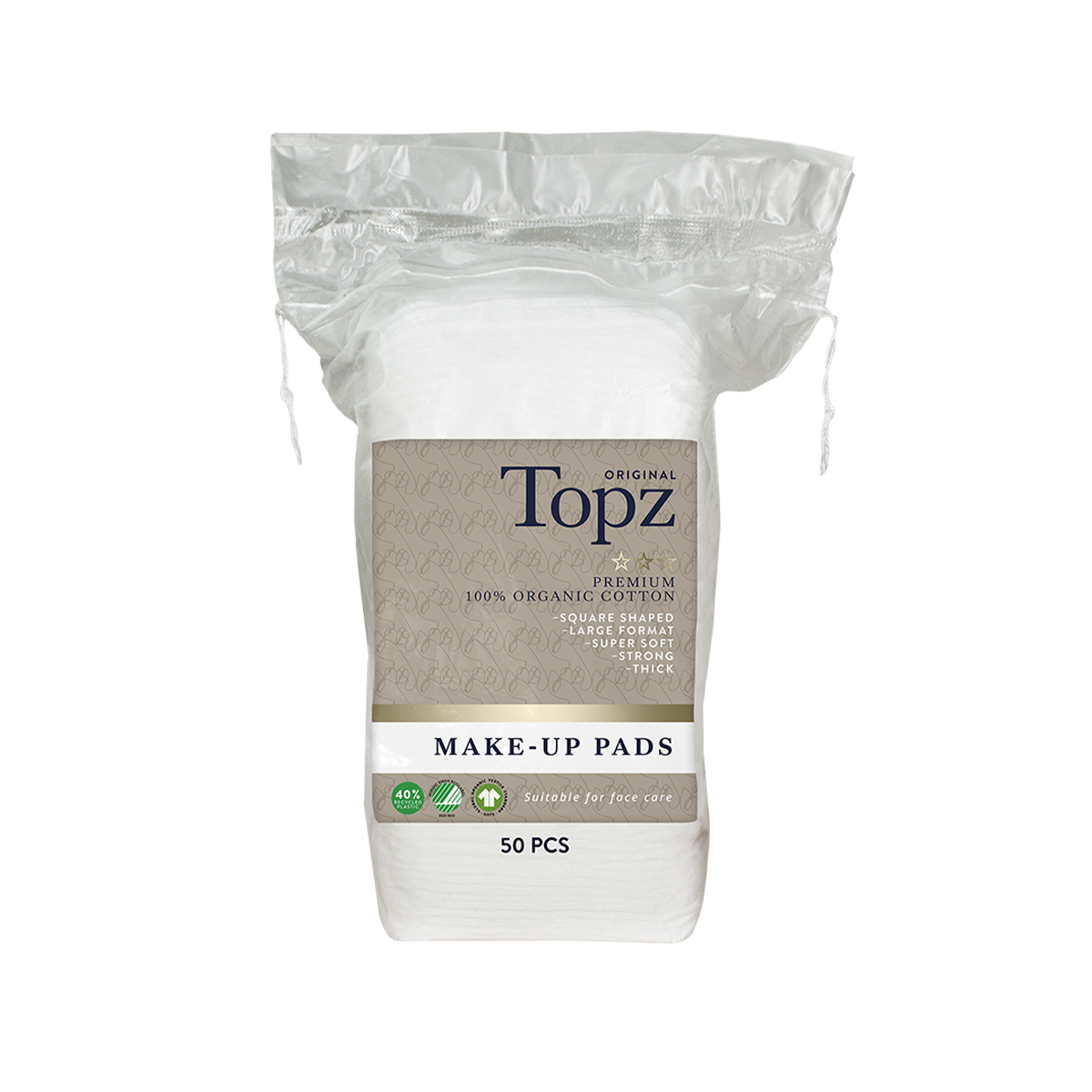 Topz Cosmetics Square Make-up Pads 50 st