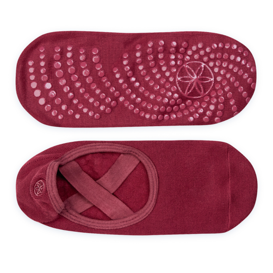 Gaiam Grippy Yoga Barre Socks Cherry