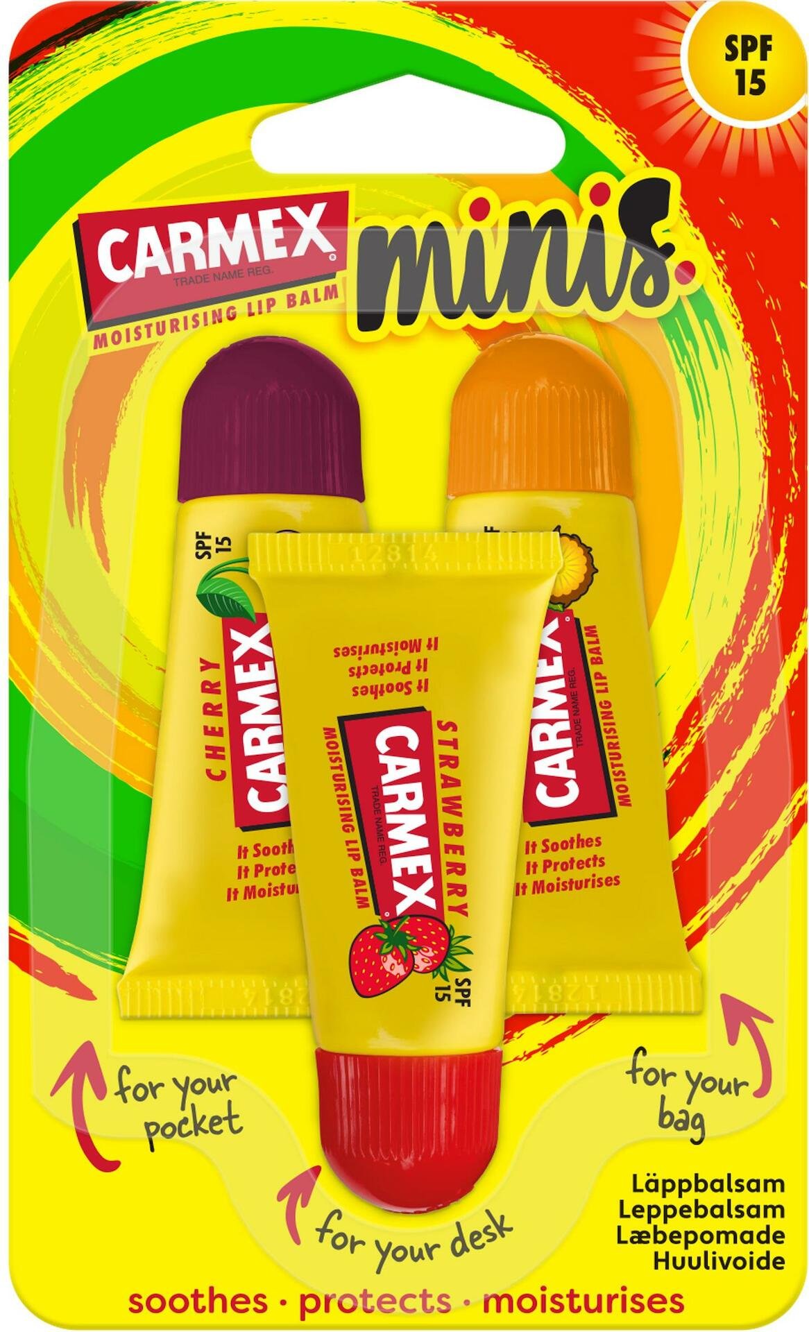 Carmex Lip Balm Minis SPF15 4,3 g 3-pack