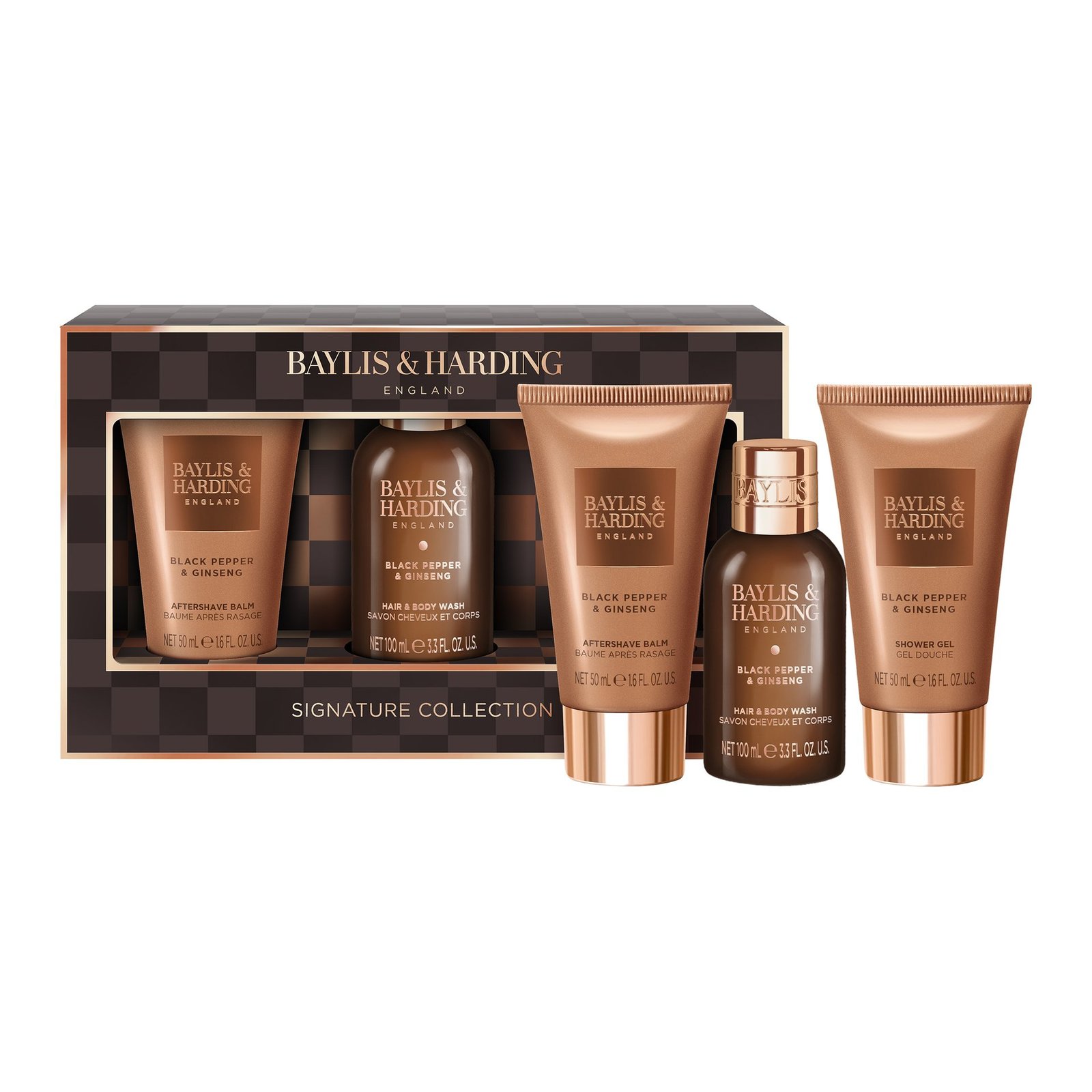 Baylis & Harding Men`s Black Pepper & Ginseng Travel Trio Gift Set 200 ml