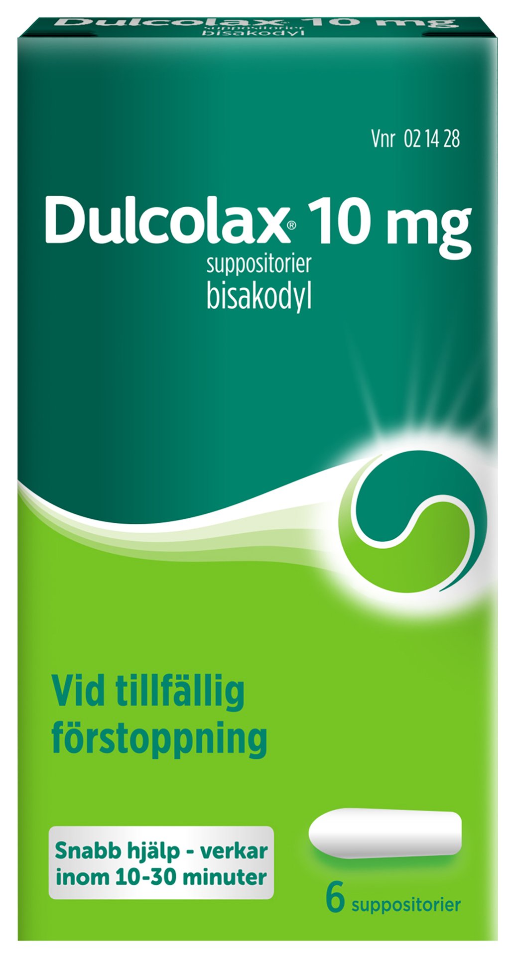Dulcolax suppositorier 10mg, 6st