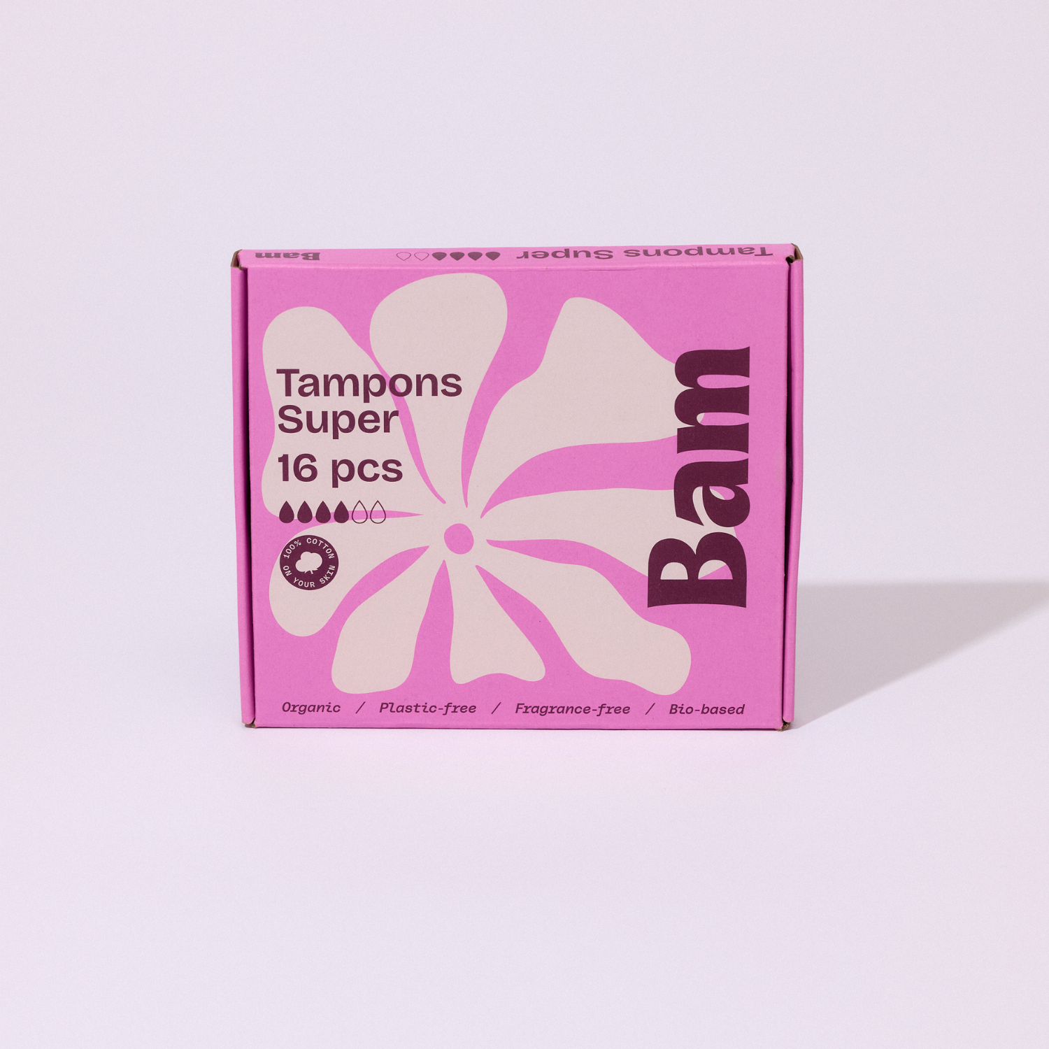 BAM Organic Cotton Tampons Super 16-pack