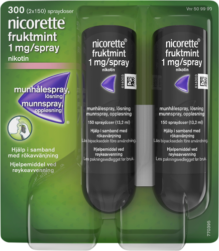 Nicorette Fruktmint Munhålespray 1 mg/spray 2 x 150 spraydoser