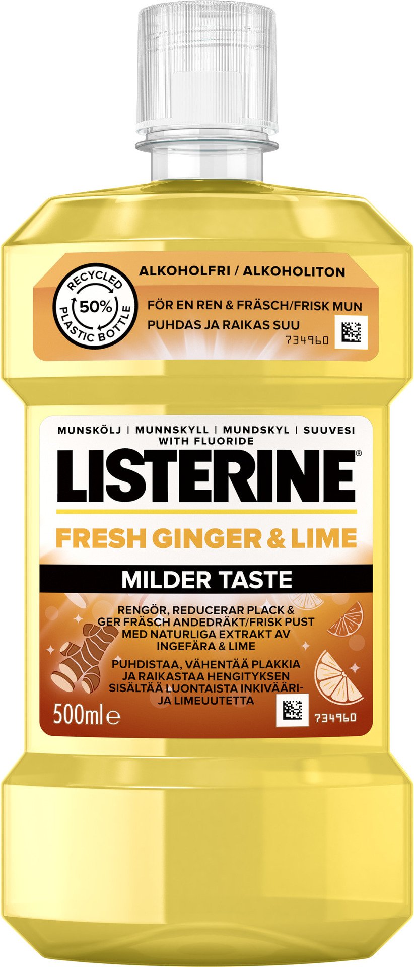Listerine Fresh Ginger & Lime Milder Taste 500 ml