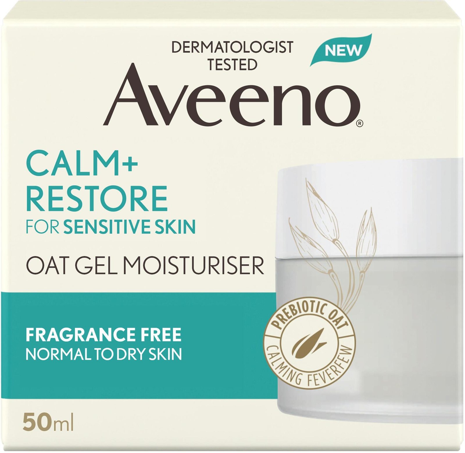 Aveeno Calm+Restore Oat Gel Moisturiser 50 ml