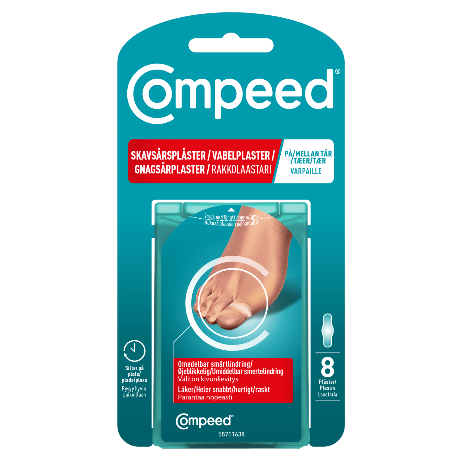 COMPEED Skavsårsplåster On Toes Tår 8 st
