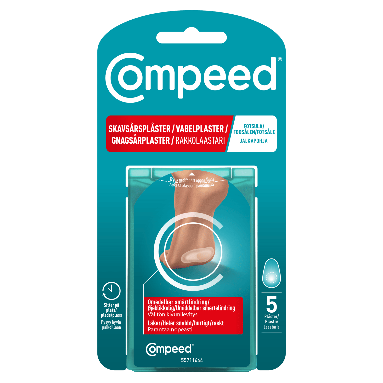 COMPEED Skavsårsplåster Sport fotsula 5 st