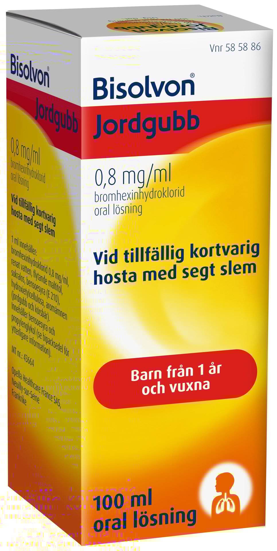 Bisolvon Jordgubb Oral Lösning 0,8 mg/ml 100 ml