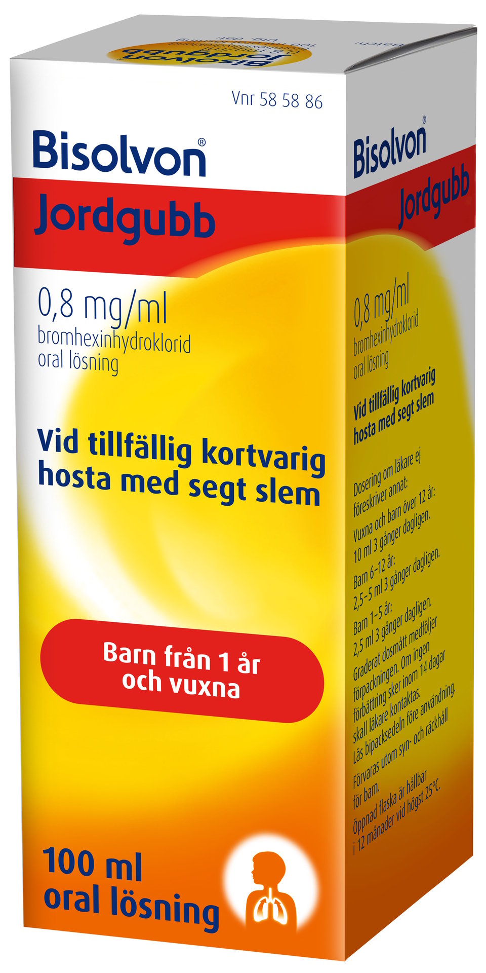 Bisolvon Jordgubb Oral Lösning 0,8 mg/ml 100 ml