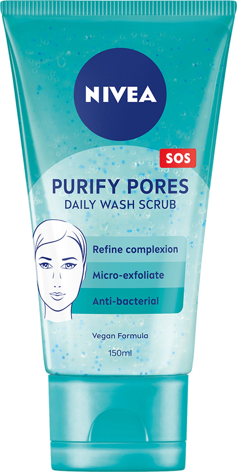 NIVEA Ansiktsskrubb Purify Pores Daily Wash Scrub 150 ml