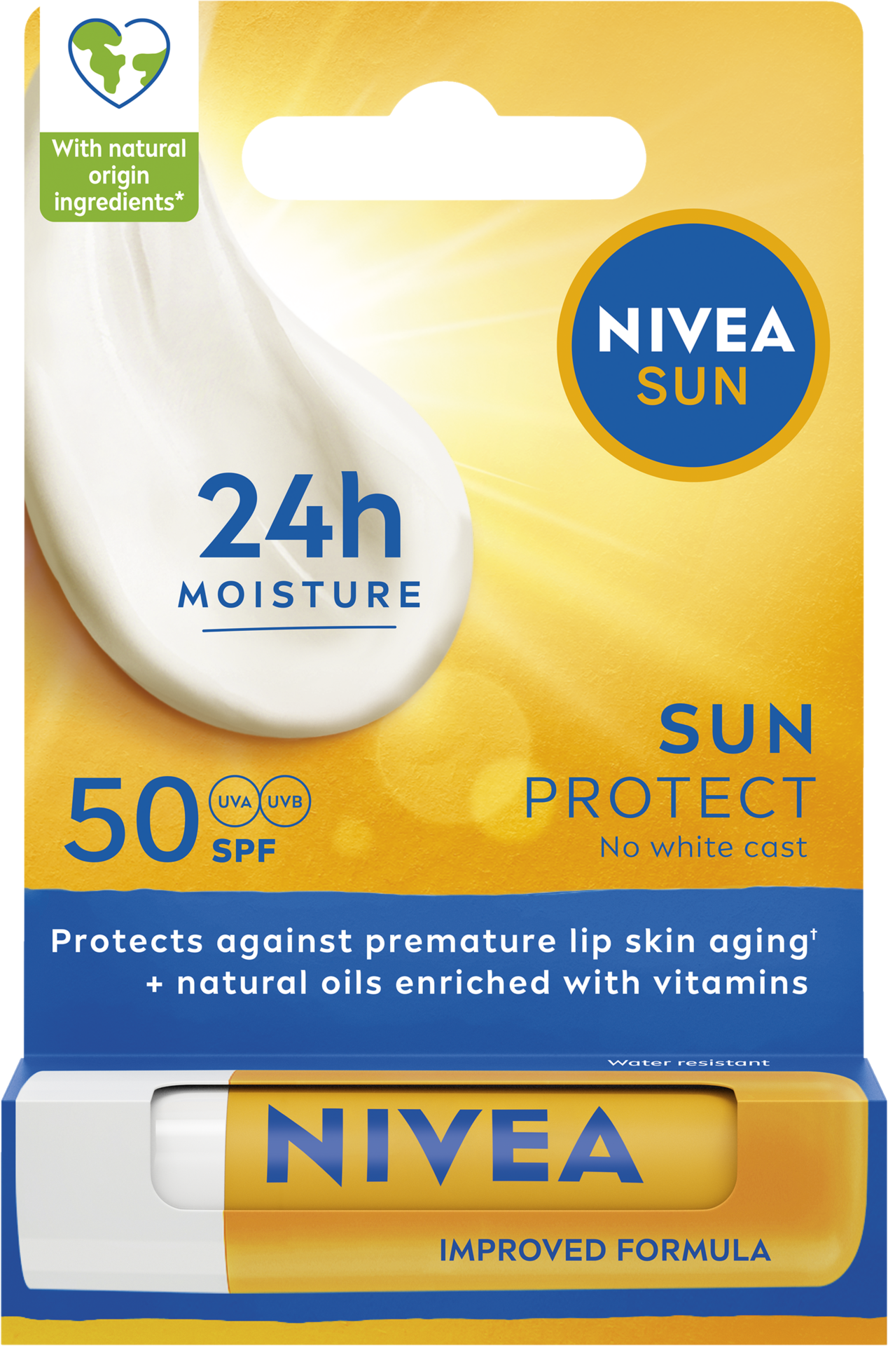 NIVEA SUN 24h Moisture SPF50 Sun Protect Lip Balm 4,8g