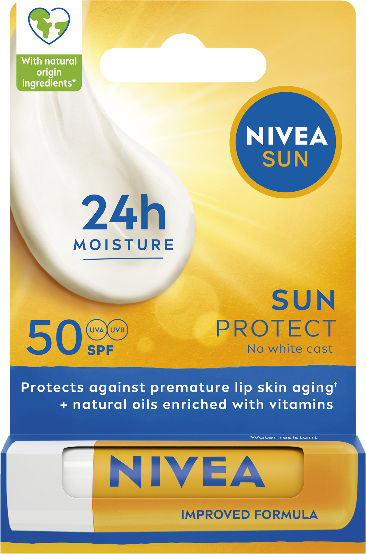 NIVEA SUN 24h Moisture SPF50 Sun Protect Lip Balm 4,8g