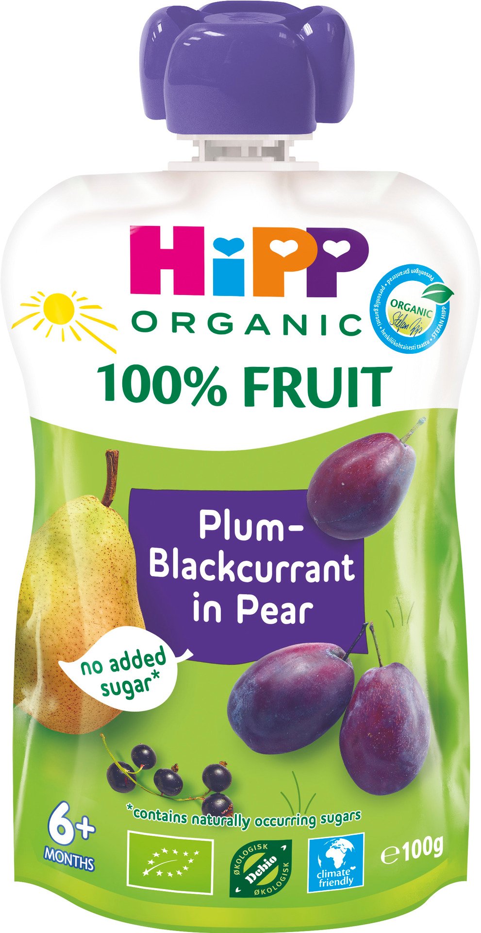 HiPP Klämmis Päron Plommon & Svartvinbär 100g