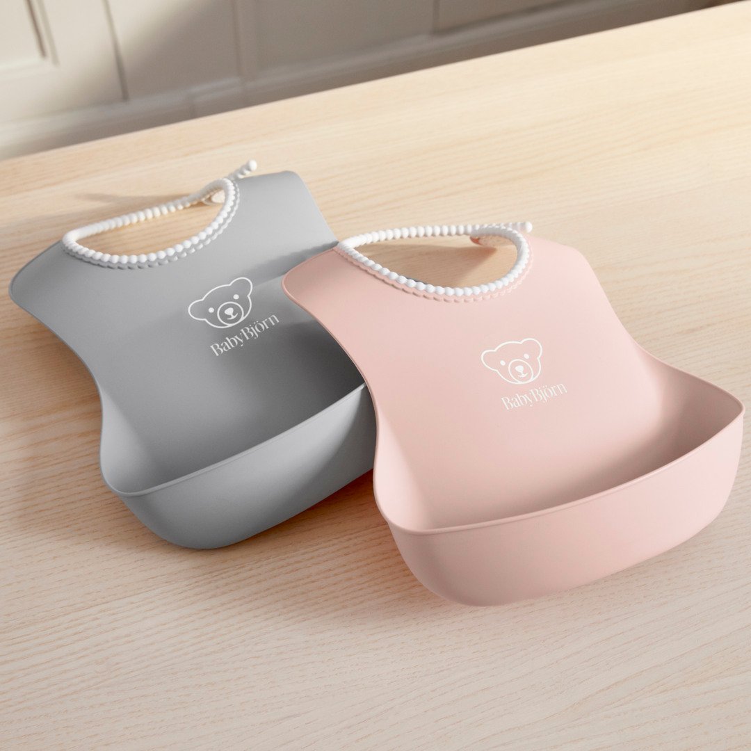 BabyBjörn Haklapp Grå/Blekrosa 2-pack