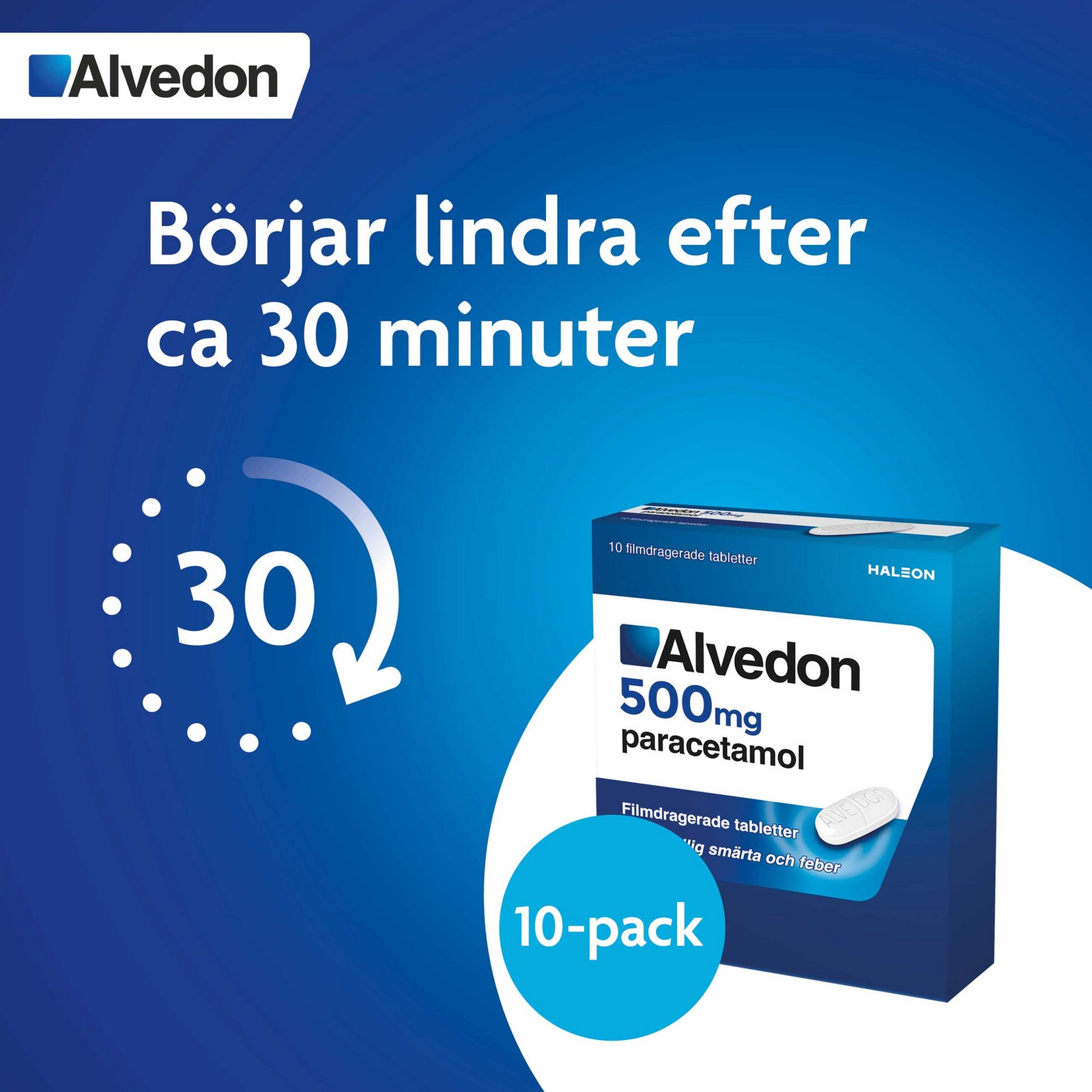 Alvedon filmdragerad tablett 500mg 10 tabletter