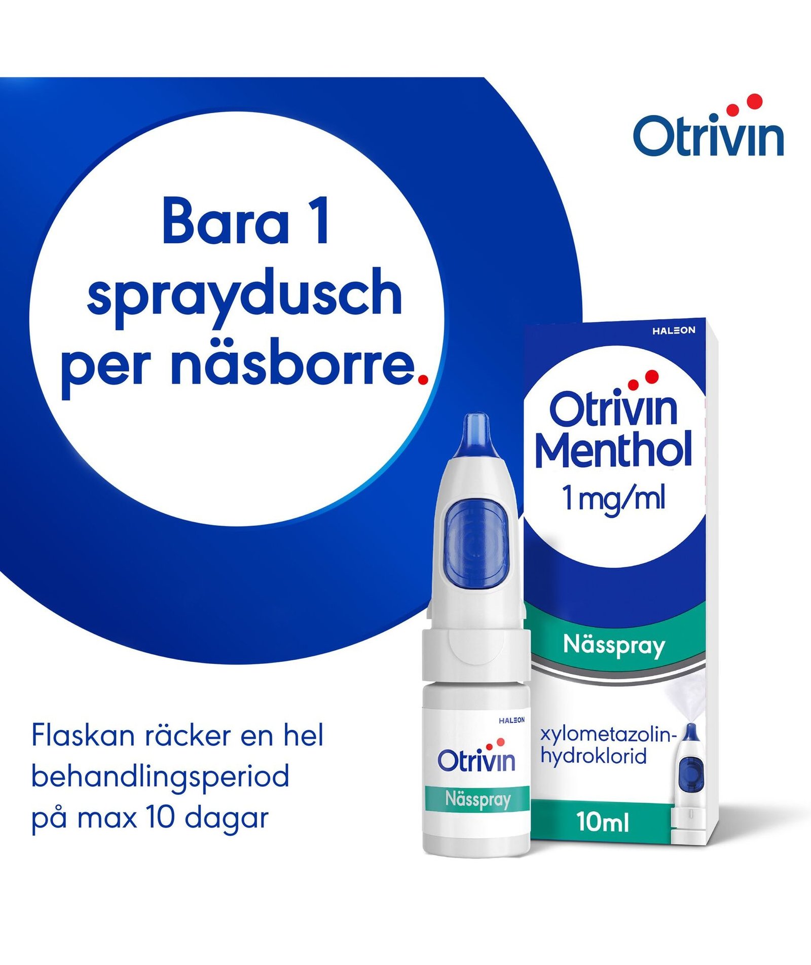 Otrivin Menthol nässpray, lösning 1 mg/ml 10 ml
