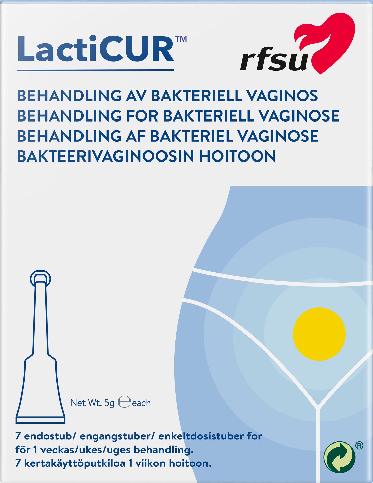 RFSU LactiCUR Mot Bakteriell Vaginos 7 engångstuber