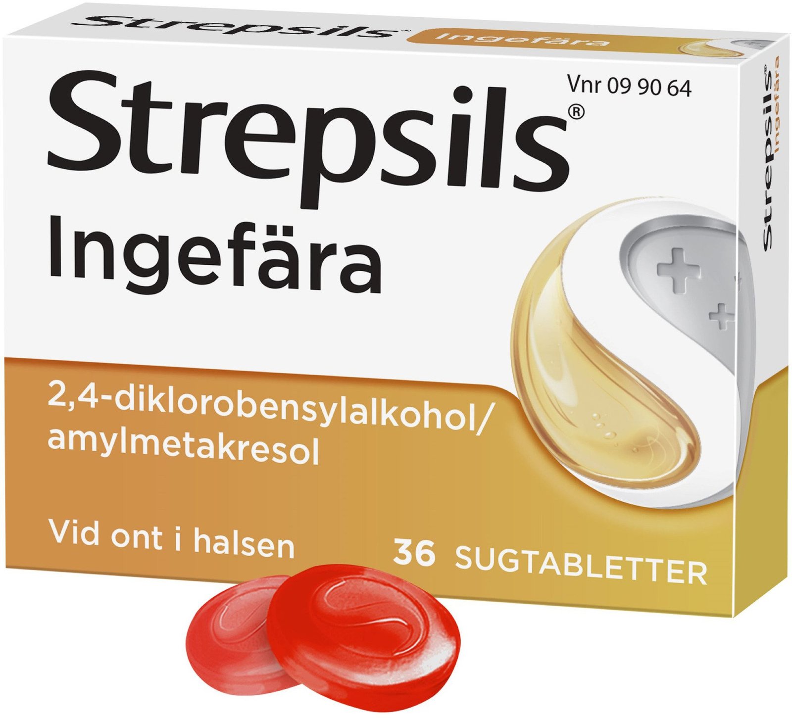 Strepsils Ingefära 36 sugtabletter