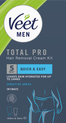 Veet Men Intimate Hair Removal Kit Hårborttagningskräm 100 ml & Aftercare Balm 50 ml