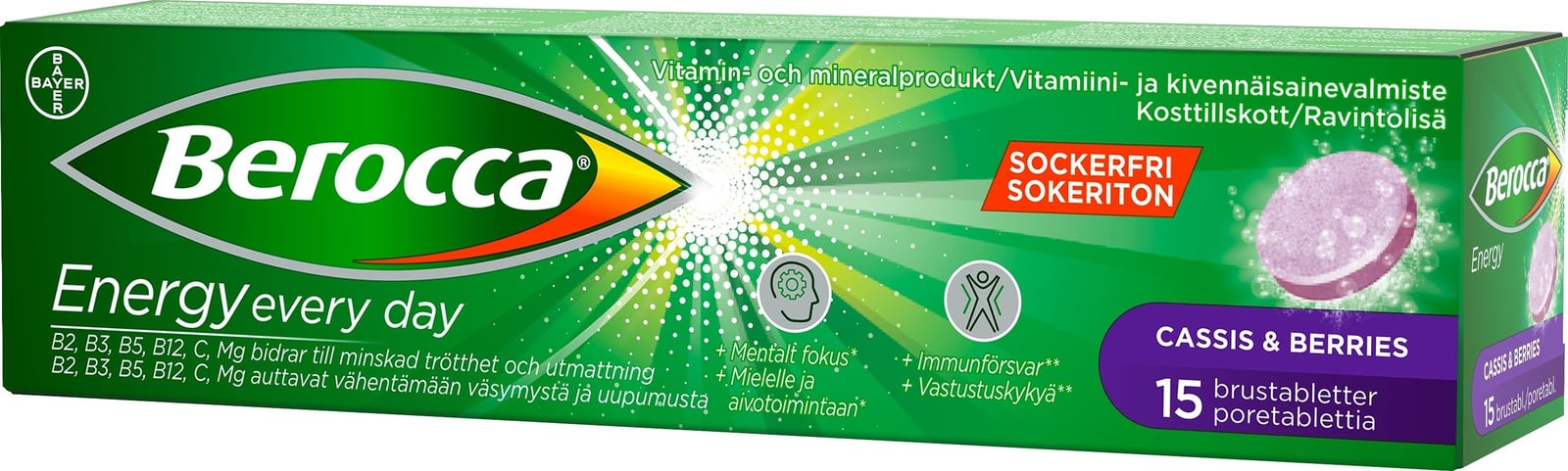 Berocca Energy Cassis & Berries 15 brustabletter